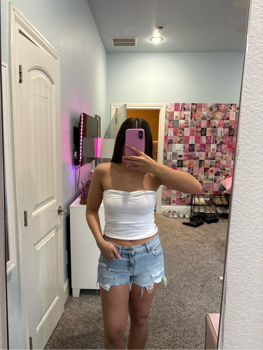 Topshop White Strapless Tube Crop Top